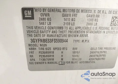 2015 Cadillac Srx Luxury Collection из США, поврежденный, VIN 3GYFNBE33FS590944